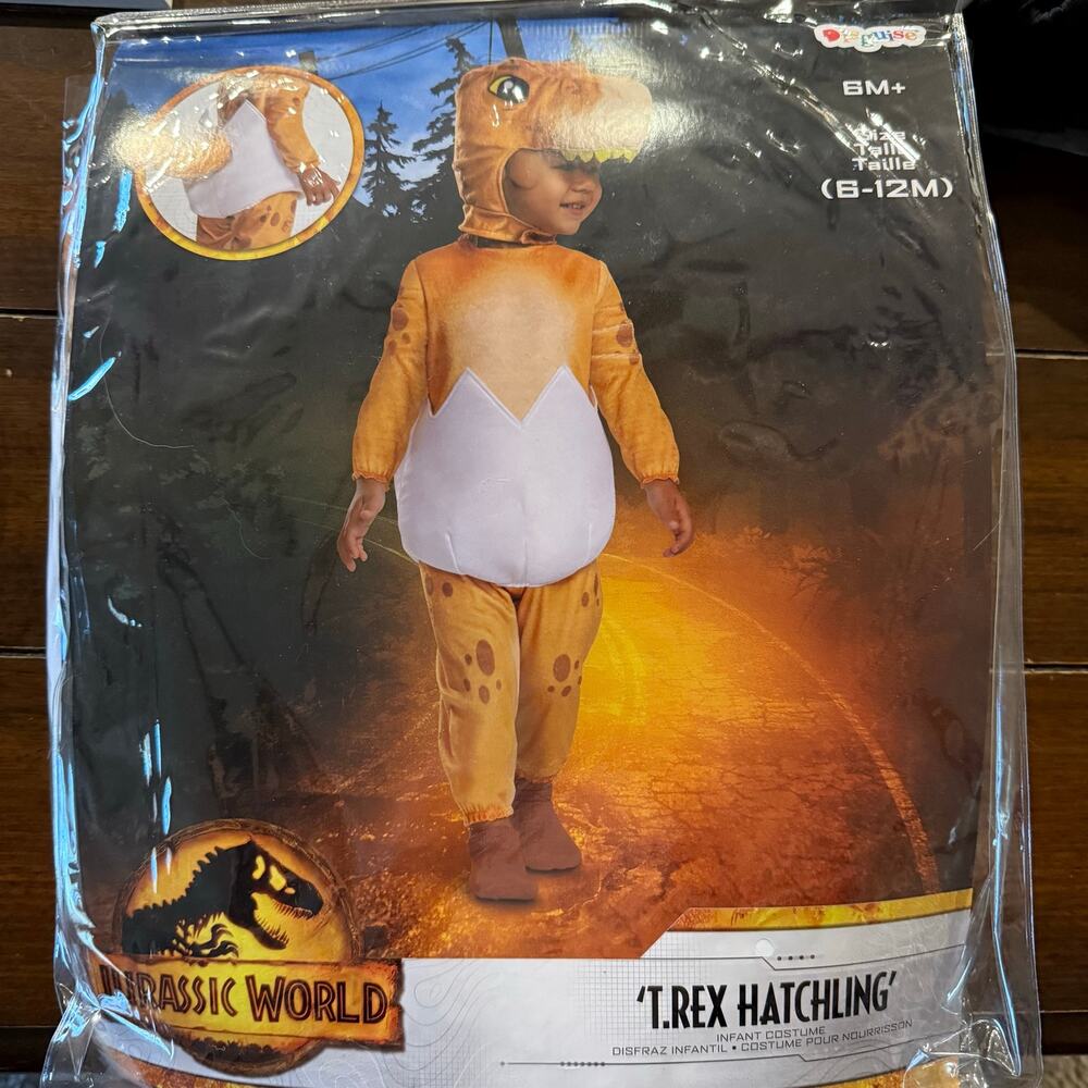 Jurassic World T-Rex Hatchling Baby Costume Size 6-12 M